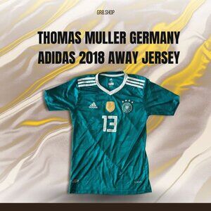 Thomas Muller Germany Adidas 2018 Away Jersey Climalite Teal Mens Size 176 FIFA